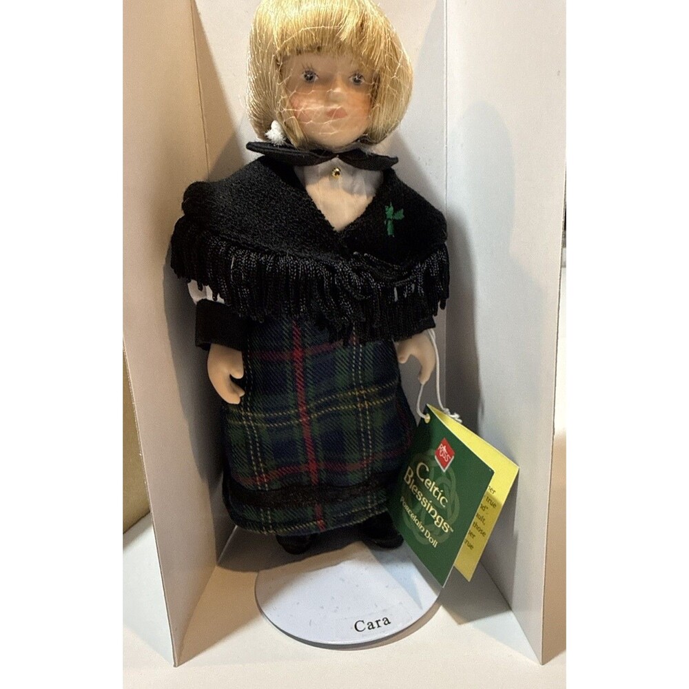 Celtic Blessings CARA Doll On A Stand Russ Berrie 11” New Old Stock Tag Vintage